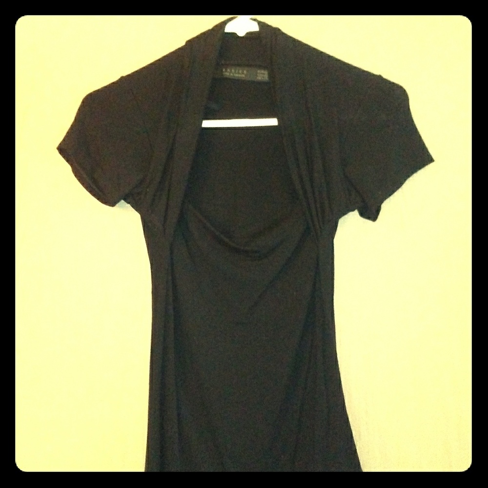 Black Cowl Neck Top